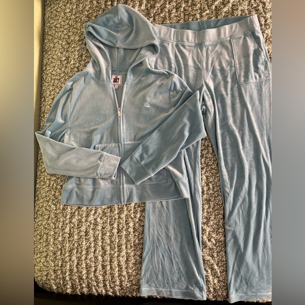 Juicy Couture Sky Blue Velour Set